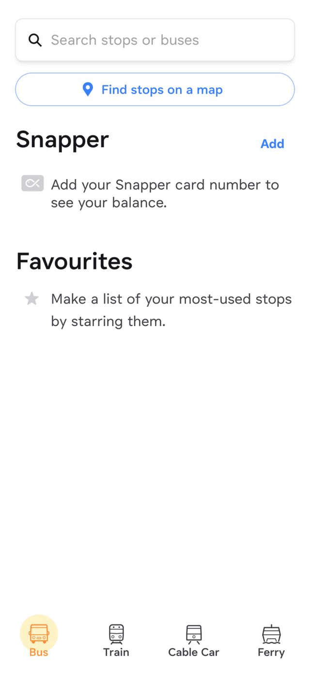 Catchy bus home screen